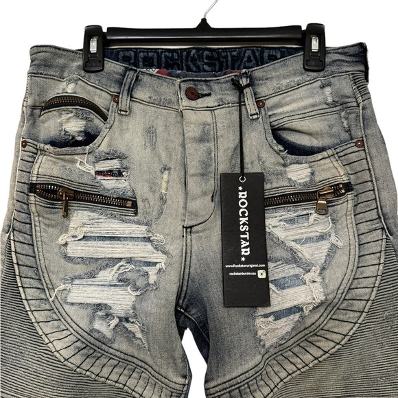 Rockstar Destroyed Denim Shorts size 30 - Picture 5 of 12